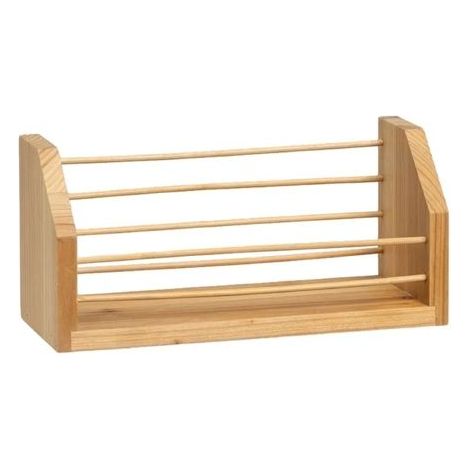 Étagère murale - JUANIO - 30x12x14 cm - Bois de peuplier verni - Charge 5 kg - Beige (1/5)