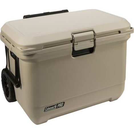 Coleman PRO 55 Qt 52 Liter Kühlbox mit Rollen beige 2213912"-"182796038