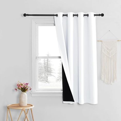 White Thermal Curtains – Short Curtain Blackout
