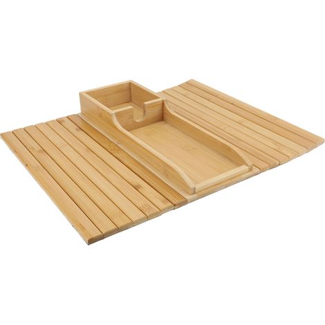 Tablette accoudoir canapé bambou 2 en 1 adaptable antidérapant porte-gobelet fauteuil boisson télécommande en-cas 1 pièce (1/5)