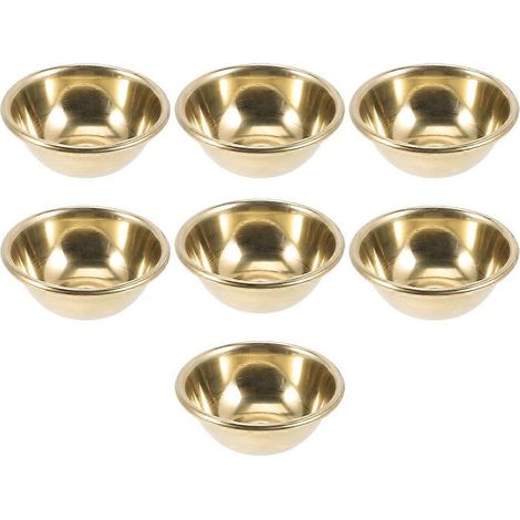 Ensemble de 6 bols en laiton doré pour offrandes bouddhistes (8 x 8 x 27 cm) - 314 pouces (1/4)
