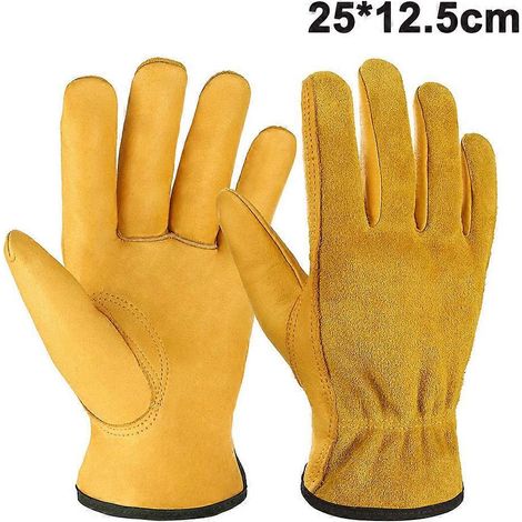 Filiyano-Gants de jardin en cuir, gants de travail résistants aux épines et aux coupures, gants de sécurité respirants pour le jardinage - XL (1/5)