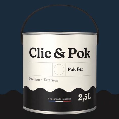 Peinture Fer Antirouille – Métal Extérieur Intérieur, Satinée, Protection Rouille - 2,5L - RAL 5011 - Bleu acier