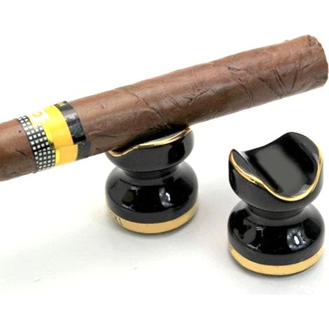 Porte-cigare en céramique noir, support de présentation portable pour salon, chambre, bureau, accessoire de tabac design. (1/5)