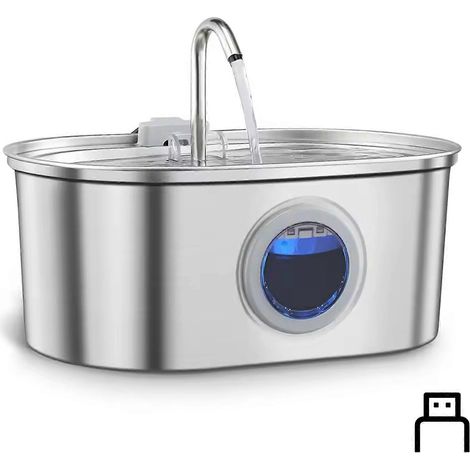 Fontaine à eau silencieuse en acier inoxydable pour plusieurs animaux de compagnie. Fonctionnement ultra-silencieux pour des foyers paisibles et un environnement serein pour vos animaux.