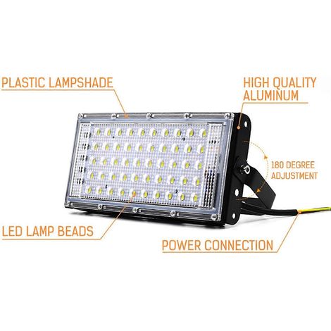 Projecteur LED RGB étanche 50 W pour extérieur, ultra-lumineux, idéal pour les galeries d'art.