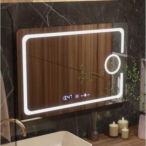 Miroir LED 120x80 Desembuage Thermometre Loupe Cosmetique (1/5)