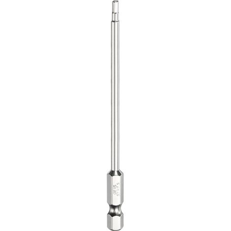 Embout de Tournevis à Tête Hexagonale 2.5mm Métrique Pointe Plate 1/4" Tige Hexagonale 100mm (4") Long Clé à Embout Magnétique Pour Perceuse à Vis, Douille Chromée (1/5)