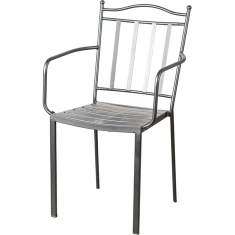 sedia da esterno con braccioli eurogarden "chioggia" in metallo 51x53x90 cm (1/3)