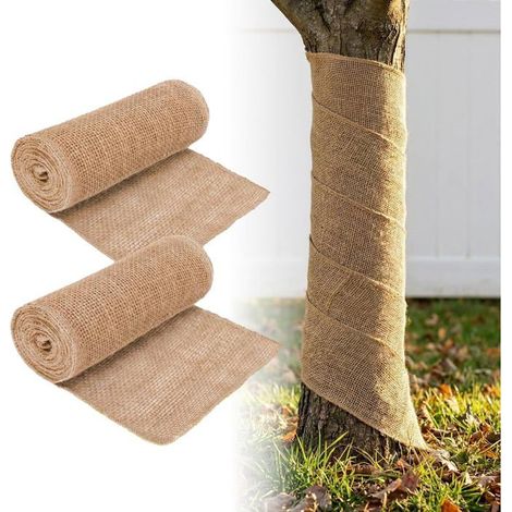 Toile de jute pour protéger les troncs, 2 rouleaux 20 x 300 cm, protection hivernale des arbres et plantes (1/5)