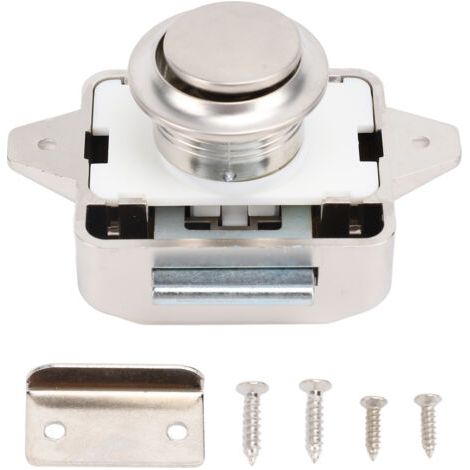 Verrou à bouton-poussoir pour porte d'armoire, installation facile, bouton de verrouillage de porte de tiroir, facile à utiliser, look élégant pour camping-cars (unique.