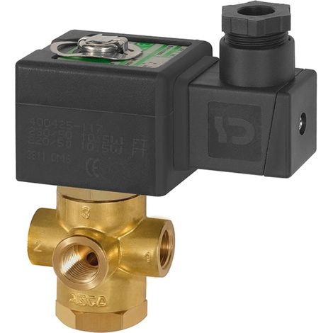 Riegler 3/2-Wege-MV.,MS,NC,direktg. 230 V,50-60 Hz,NBR,Rp 1/4, PN 0-6 bar (1/4)