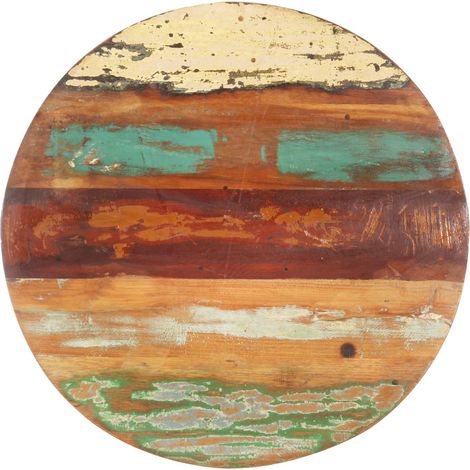 Dessus de table rond 70 cm 25-27 mm Bois de récupération solide (1/5)