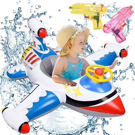 Anneau De Natation - Pour Enfants 1 À 6 Ans - Gonflable Avec Coussins Latéraux - Blanc - 1 Pièce (1/4)