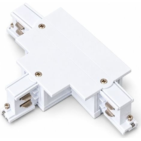 Connecteur T Rail Encastrable Triphasé Blanc - SILAMP (1/2)