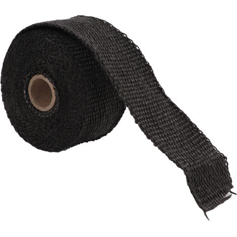 Ruban isolant thermique noir pour échappement moto, bande en fibre de verre résistante à la chaleur, protection tuyau auto et moto, rouleau haute température (1/5)