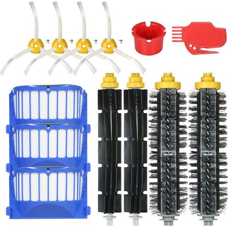 royaluxe -Lot de 13 kits d'accessoires de rechange pour iRobot Roomba 600 Series 690 691 694 650 651 664 615 601 630 Aspirateur - Brosse à poils + brosse flexible + filtre + brosse latérale + outil de (1/5)
