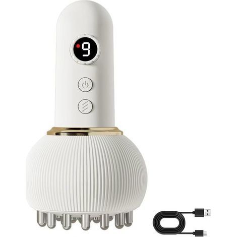 BelleRise – 4-in-1 Smart-Massagegerät – Wiederaufladbares Massagegerät gegen Cellulite, für Lymphdrainage und Tiefengewebsmassage – Weiß für Körper und Rücken (1/5)