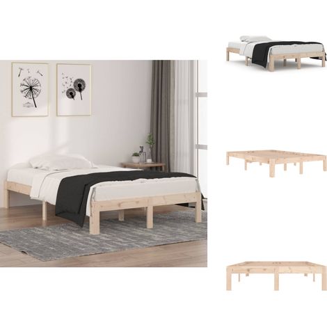 Cadre de lit sans matelas 120x190 cm - Cadre De Lit - Lit En Bois - Lit Double - Meuble Chambre - Design Moderne (1/5)