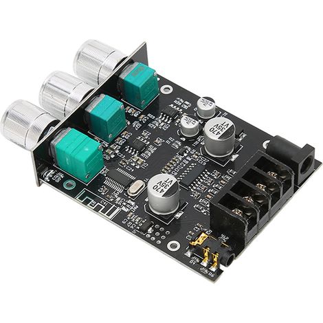 Amplificateur Audio Stéréo 2x50W, Réglage Graves/Aigus, Alim 9-24V, pour Enceintes Bibliothèque et Home Cinéma