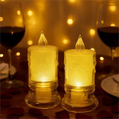 Bougie LED en cristal, lot de 12 - 9 cm, décoration LED élégante (1/5)