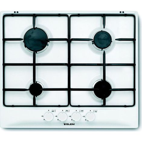Glem Gas GT64WH plaque Blanc Intégré 60 cm Gaz 4 zone(s)