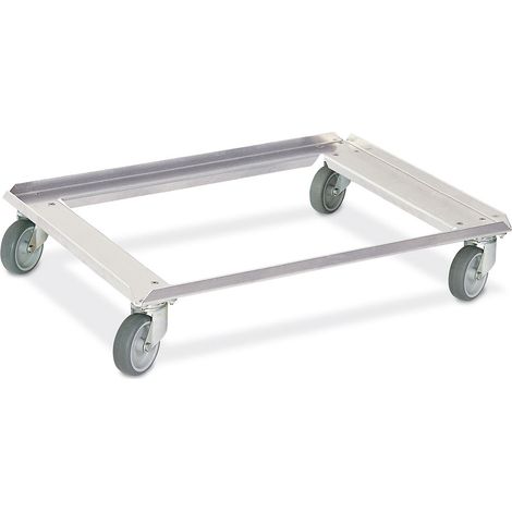 BRB Transportroller für Stapelbehälter 800x600 mm, aus Aluminium, Tragkraft 250 kg, grauen Gummirädern (1/3)