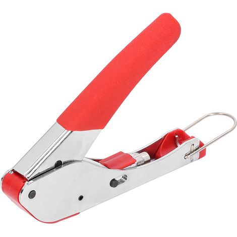 Pince à sertir coaxiale en acier avec poignée caoutchouc souple, pour connecteurs F 20,3mm, compatible câbles RG59 RG6, outil de sertissage professionnel. (1/5)
