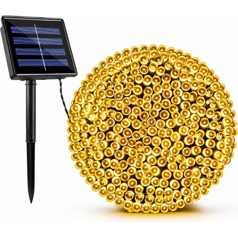 Guirlande LED Solaire 500 LED Blanc Chaud, 8 Modes avec Télécommande, Étanche pour Extérieur et Noël (1/5)