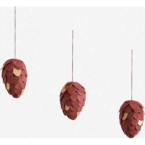 SKLUM 3er Set Weihnachtsdekorationen aus Papier Elysia Granat (1/5)