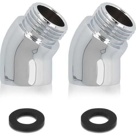 Adaptateur Douche 2 Pièces - Coude Inclinable avec Rondelles Caoutchouc - Compatible Pommeaux et Robinetterie - Installation Rapide Sans Outils (Cuivre) (1/5)