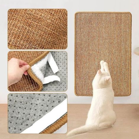 Tapis Griffoir Chat en Sisal Naturel, 4060cm Tapis à Gratter pour Chat Tapis Sisal Chat Chaton Protège Tapis et Canapés Jouet (1/5)