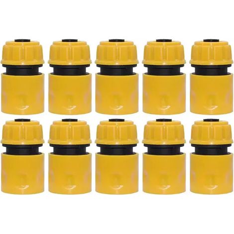 (10 pièces) Raccord rapide étanche en plastique jaune robuste de 1/2 pouce pour tuyau d'arrosage, idéal pour l'irrigation de jardin. (1/5)