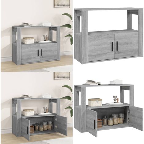 Buffet Sonoma gris 80x30x60 cm Bois d'ingénierie - Buffet - Meuble De Rangement - Commode - Armoire - Salon - Home & Living (1/5)