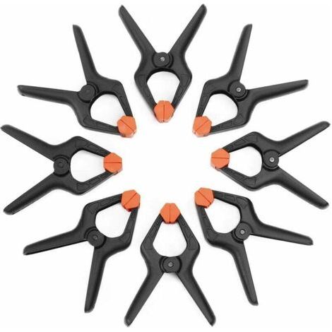 Pinces à Ressort Plastique, 8 Pièces,Ouverture jusqu'à 25,4mm,Pince de Serrage pour Décoration, Travaux du Bois et Studio de Photographie