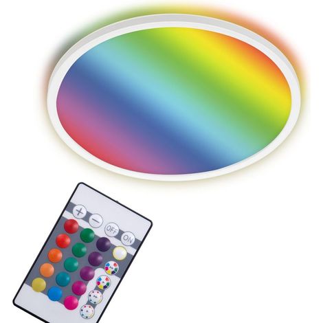 Panneau de LED, plafonnier réglable, lampe de plafond, RGB, réglage des couleurs, rétroéclairage, inclut une télécommande, 22 Watt, 2.700 Lumen, 4.000 Kelvin, blanc, Ø 42cm (1/5)