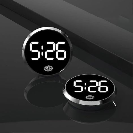 Mini horloge de voiture compatible avec tableau de bord, horloge lumineuse pour véhicule, horloge intérieure décorative, accessoires pour voiture, camion, SUV, voiture (argenté) (1/5)