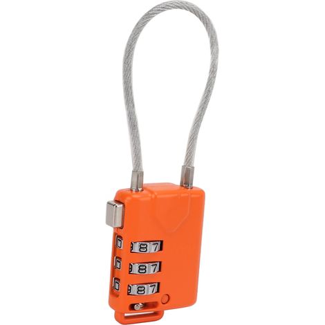 Cadenas à combinaison orange à 3 chiffres, homologué TSA, pour bagages de voyage. (1/5)