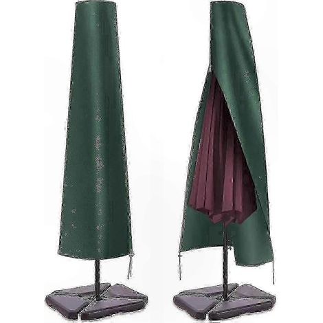 Housse de protection pour grand parapluie, imperméable et résistante aux UV, convient jusqu'à 3 m, coupe-vent, verte (1/4)