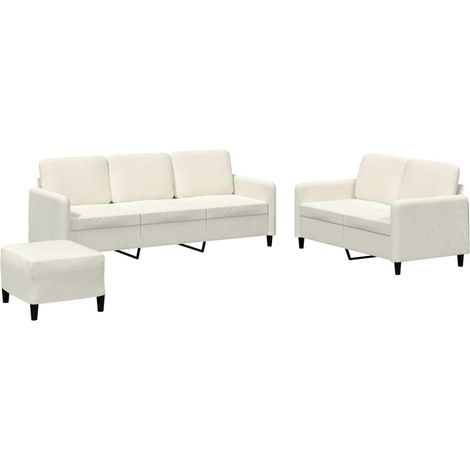 Maison Exclusive - Ensemble de canapés 3 pcs crème velours (1/5)