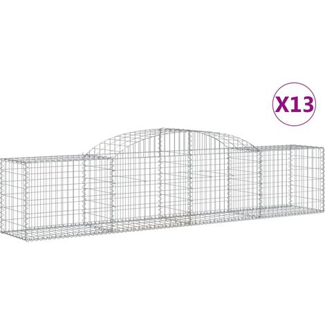 Paniers à gabions arqués 13 pcs  Mur en gabion 300x50x60/80 cm fer galvanisé