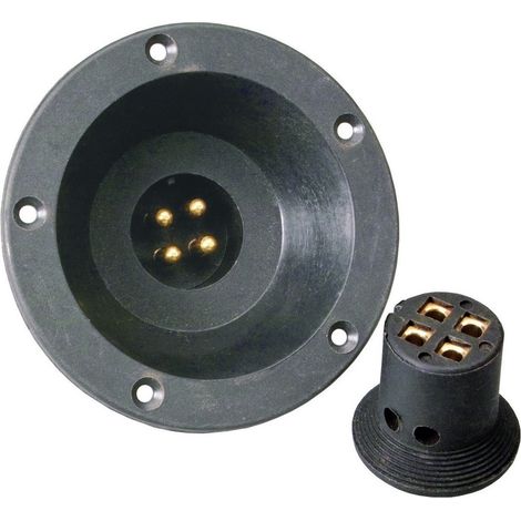Sinuslive Car HiFi Lautsprecherstecker-Set 4 x 4 mm²  inkl. Einbaubuchse, vergoldet