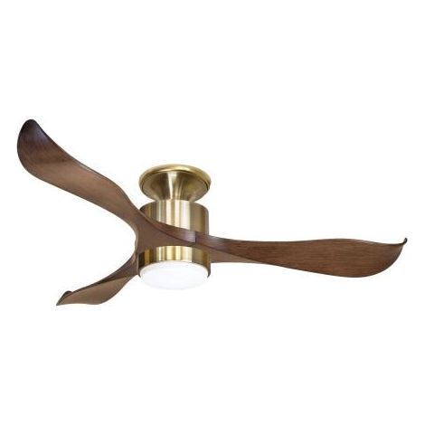 Modulo Low Profile Regular - un ventilateur pour plafond bas , DC 132 cm Laiton pales abs marron Lumière Dimmable 20 à 40 m² (1/2)