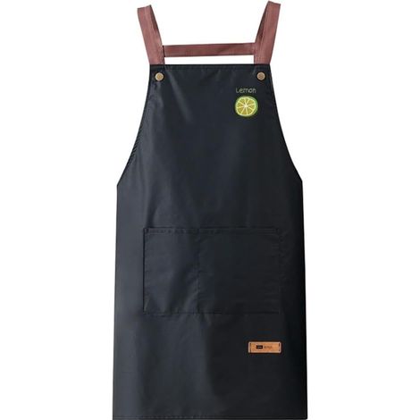 Tabliers de Cuisine, Tablier de Cuisine pour Hommes et Femmes, Étanche avec 2 Poches, Tablier Cuisine Réglable avec de Longues Lanières, Barbecue, Restaurant, Café, Jardinage, Serveurs, école (1/5)