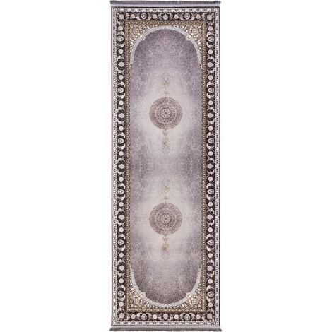 Tapis oriental tissé Amitis - 200x100cm, Rectangular - 100% Acrylique - Tissé - Gris (1/5)