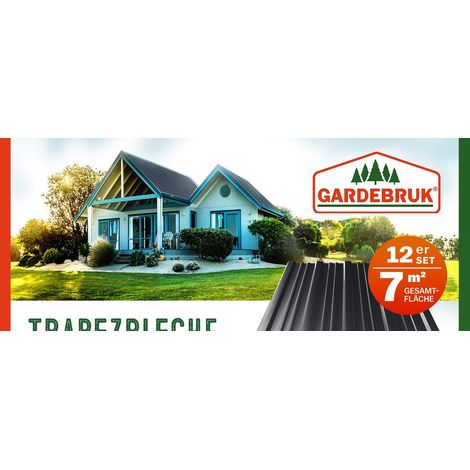 Corrugated Galvanized Roof Sheets, 12 Pack, 7m², Anthracite (1/5)