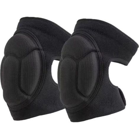 1 Paire Genouillères de Protection, Genouillère Travail Avec 3CM Mousse Coussin,Anti-collision Protege Genoux Imperméable Respirant,Jardinage Jogging Travaux,Noir,Taille:M(Tour de cuisse : 36-42 cm) (1/4)