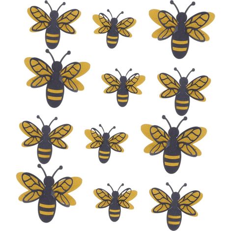 5 Ensembles Autocollant Abeille 3d Autocollants De Planificateur Décoration Murale Décor D'or Décor D'art Mural Abeille 3d Papier Perlé Autocollants En Papier Printemps (1/5)