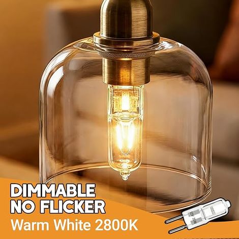 G4 Halogen Capsule Bulb 12V 35W Clear Glass Warm Light 2800K Non Led Connected for Kitchen Cooker Hood Living Room Indoor Lighting (1/2)