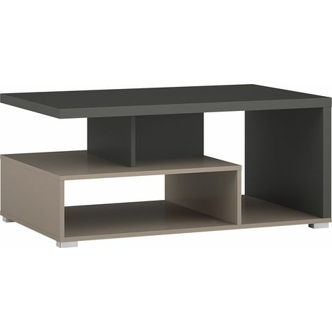 Mesa de centro Virvele 108, Congo + Antracita, 45x60x100cm, Diámetro: 0, Aglomerado laminado, Angular (1/5)